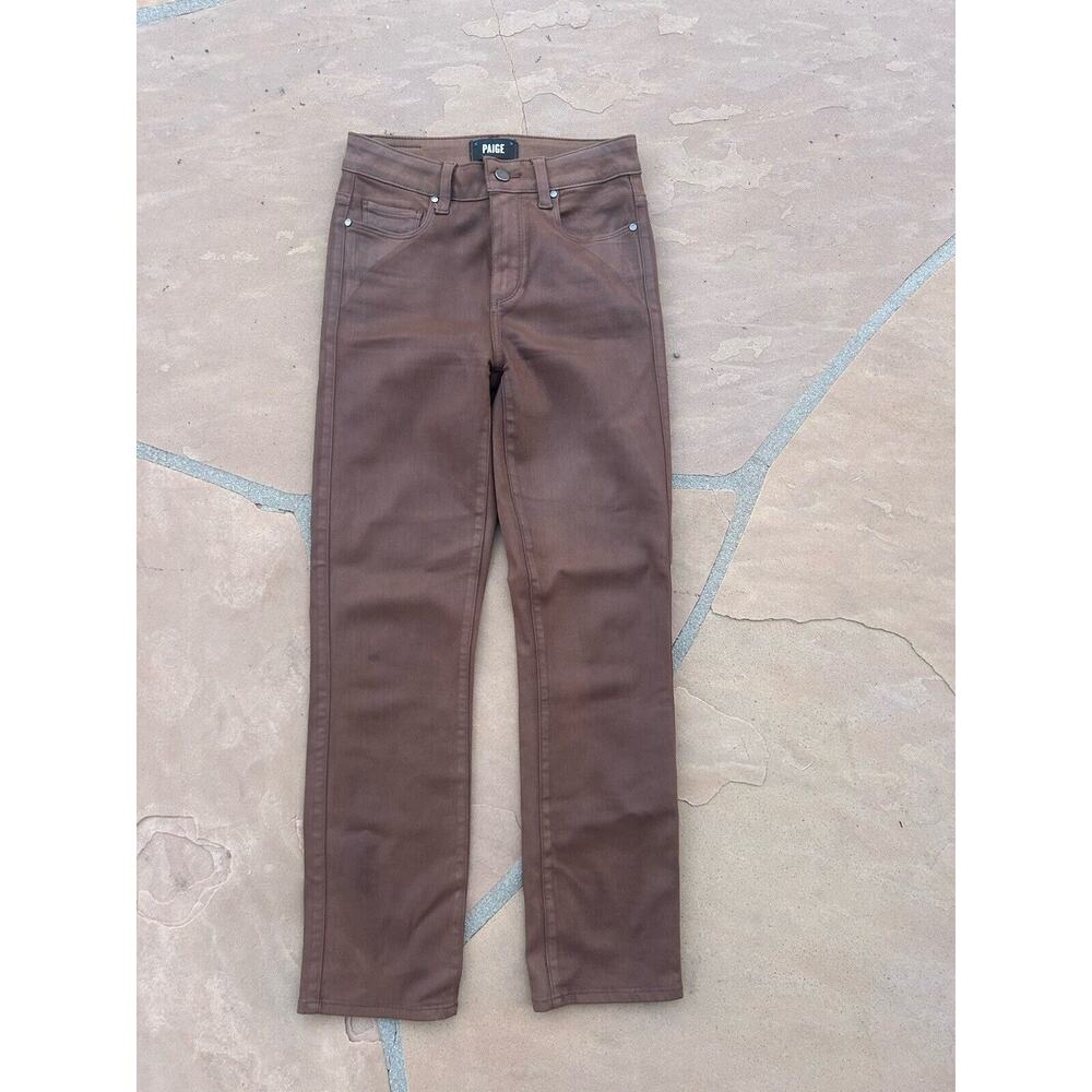 Paige Brown Cindy Coated Straight Leg Jeans 25 KB